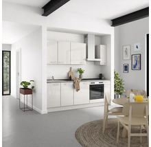 Cuisine complète NOBILIA sans appareils Urban 240 cm gris soie haute brillance prémontée variante droite 4004539010086