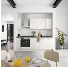 Cuisine complète NOBILIA sans appareils Urban 240 cm gris soie haute brillance prémontée variante gauche 4004539010123
