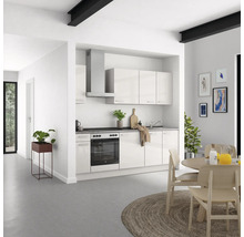 Cuisine complète NOBILIA sans appareils Urban 240 cm gris soie haute brillance prémontée variante gauche 4004539010123