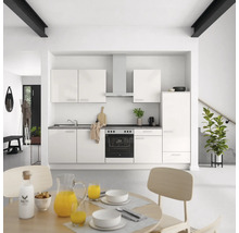 Cuisine complète NOBILIA sans appareils Urban 300 cm gris soie haute brillance prémontée variante droite 4004539010567