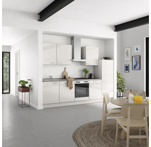 Cuisine complète NOBILIA sans appareils Urban 300 cm gris soie haute brillance prémontée variante droite 4004539010567