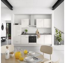 Cuisine complète NOBILIA sans appareils Urban 300 cm gris soie haute brillance prémontée variante gauche 4004539010604