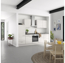 Cuisine complète NOBILIA sans appareils Urban 300 cm gris soie haute brillance prémontée variante gauche 4004539010604