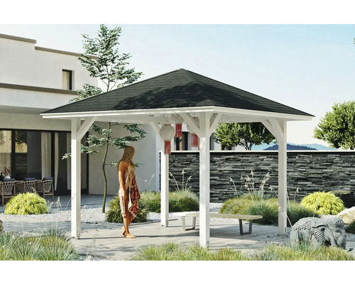 Pavillon SKAN HOLZ Cannes Gr. 1 374 x 374 cm weiß