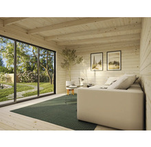 Abri de jardin Palmako Lea 14,2 m² porte coulissante verre de sécurité avec plancher 494 x 402 cm imprégné par immersion