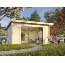 Abri de jardin Palmako Lea 14,2 m² porte coulissante verre de sécurité avec plancher 494 x 402 cm imprégné par immersion