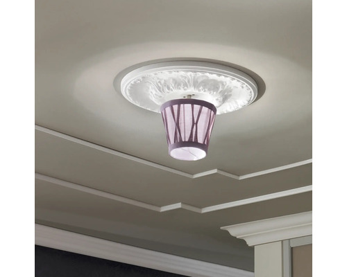 Plafonnier avec abat-jour et rosette au plafond