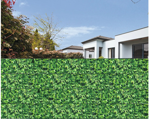 Clôture de jardin avec motif de feuilles pour l''intimité