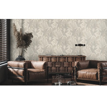 Vliestapete 39654-5 Stories of Life Farn Blätter beige-gold