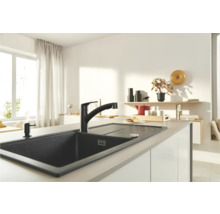Distributeur de liquide vaisselle Grohe Quickfix Contemporary noir mat 1021652430
