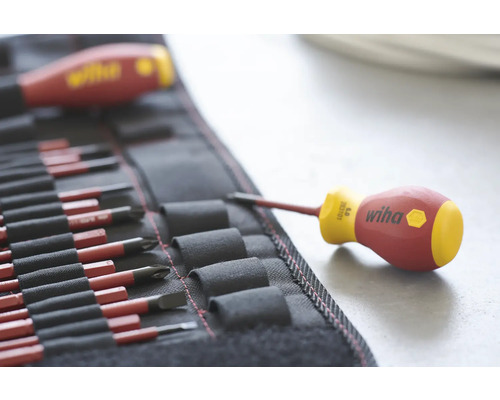 Jeu de tournevis Wiha dans une sacoche à outils