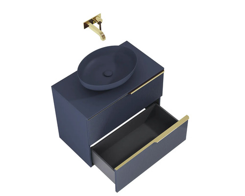 Waschtisch mit Waschbecken und Armatur zur Wandmontage