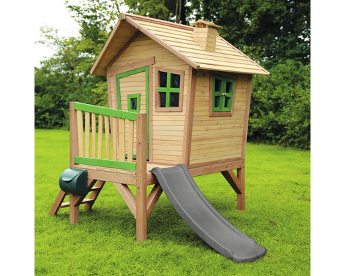 Maisonnette en bois avec toboggan pour le jardin