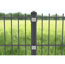 Poteaux 6 x 4 x 240 cm pour clôture de 183 cm de hauteur RAL 7016 anthracite