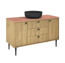 Commode avec trois tiroirs, deux portes et bol