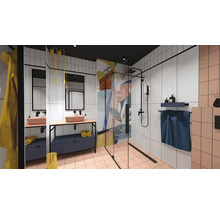 Miroir de salle de bains Jungborn 50x100x2 cm cadre noir mat