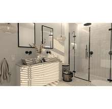 Miroir de salle de bains Jungborn 60x80x2 cm cadre noir mat