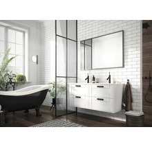 Miroir de salle de bains Jungborn 100x80x2 cm cadre noir mat