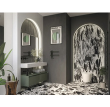 Miroir de salle de bains Jungborn 120x80x2 cm cadre chrome haute brillance
