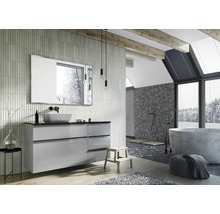 Miroir de salle de bains Jungborn 100x80x2 cm cadre chrome haute brillance