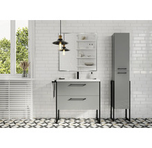 Miroir de salle de bains Jungborn 80x80x2 cm cadre chrome haute brillance