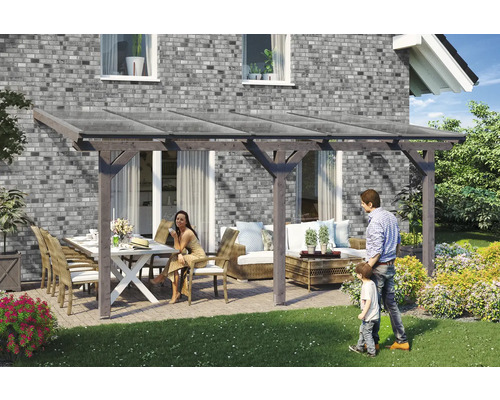 Toiture pour terrasse Skanholz Bormio 541 x 300 cm ardoise