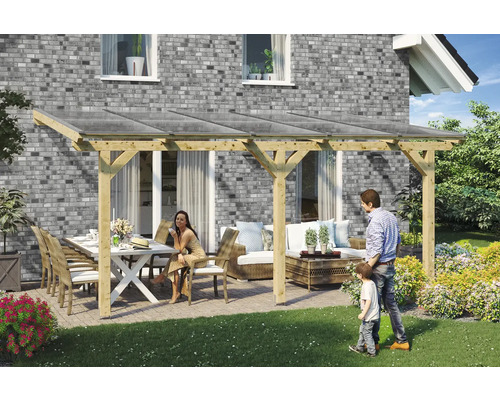 Toiture pour terrasse Skanholz Bormio 541 x 300 cm bois