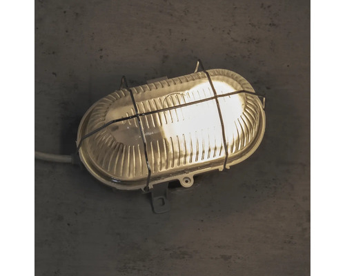 Luminaire ovale pour pièces humides avec grille de protection