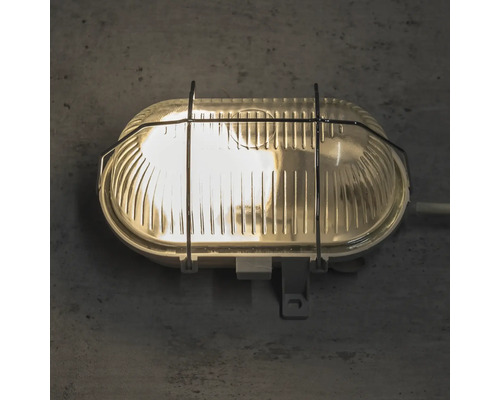 Applique murale ovale avec grille de protection