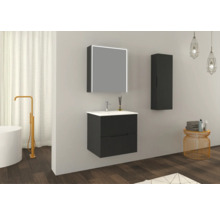 Jungborn Spiegelschrank QUATTRO SEDICI NOVE 60 x 20 x 70 cm schwarz matt 1-türig LED IP 44