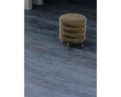 Gepolsterter runder Hocker mit Bezug und Füßen
