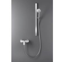 Ensemble de barre de douche avec douchette à main et mitigeur thermostatique pour montage mural