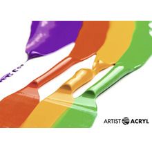 Gros plan de peinture acrylique de différentes couleurs