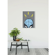 Image murale encadrée de bande dessinée avec motif de super-héros et symboles d''éclair