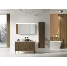 Jungborn Spiegelschrank mit LED Panel LP 120,6 x 13,6 x 63,8 cm 2-türig mit beidseitigen Spiegeltüren und Seitenverspiegelung