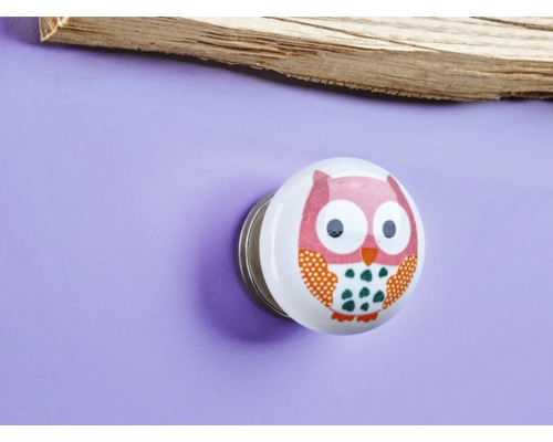 Möbelknopf mit Eulenmuster