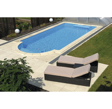 Poolumrandung Beckenrandstein Bergerac Terrassen-Anschlussplatte Champagne 49,5 cm x 49,5 cm x 3,2 cm