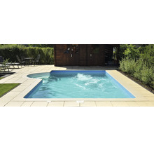 Poolumrandung Beckenrandstein Bergerac Terrassen-Anschlussplatte Champagne 49,5 cm x 49,5 cm x 3,2 cm
