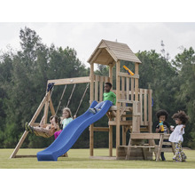 Aire de jeux avec balançoire, toboggan et tour d''escalade pour enfants