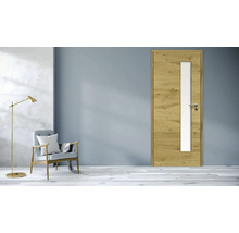 ZT Eiche Rustic Furnier Quer 86x198,5 DIN Links MODERN 07 Glas Satiniert