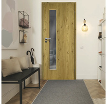 ZT Eiche Rustic Furnier Aufrecht 86x198,5 DIN Rechts MODERN 07 Glas Graphit