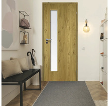 ZT Eiche Rustic Furnier Aufrecht 98,5x198,5 DIN Rechts MODERN 07 Glas Satiniert