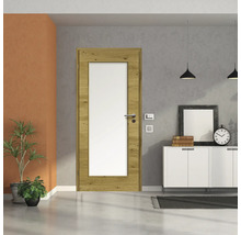 ZT Eiche Rustic Furnier Quer 61x198,5 DIN Links MODERN 08 Glas Satiniert