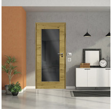 ZT Eiche Rustic Furnier Quer 73,5x198,5 DIN Links MODERN 08 Glas Dunkelgrau
