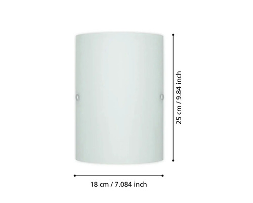 Wandleuchte aus Glas mit den Maßen 25 cm x 18 cm