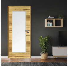 ZT Balkeneiche Furnier Quer 61x198,5 DIN Links MODERN 08 Glas Satiniert