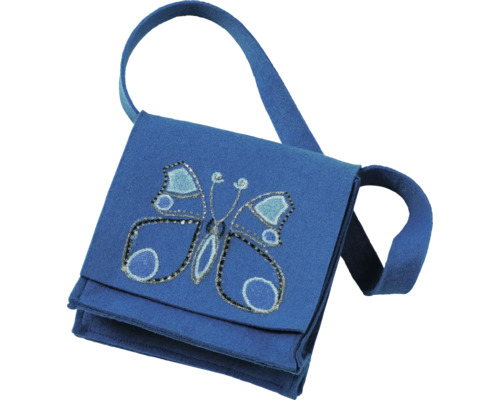 Blaue Kindertasche mit Schmetterlingsmotiv