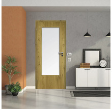 ZT Eiche Rustic Furnier Aufrecht 61x198,5 DIN Links MODERN 08 Glas Satiniert