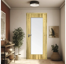 ZT Balkeneiche Furnier Aufrecht 61x198,5 DIN Rechts MODERN 08 Glas Satiniert