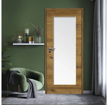 ZT Eiche Bronze Furnier Quer 61x198,5 DIN Rechts MODERN 08 Glas Satiniert